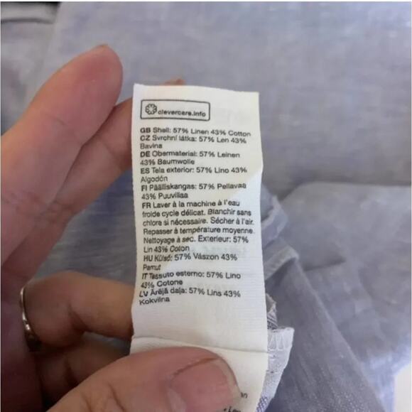 & Other Stories / Paris Atelier Linen Scalloped Blouse, Size 12 - Picture 14 of 15